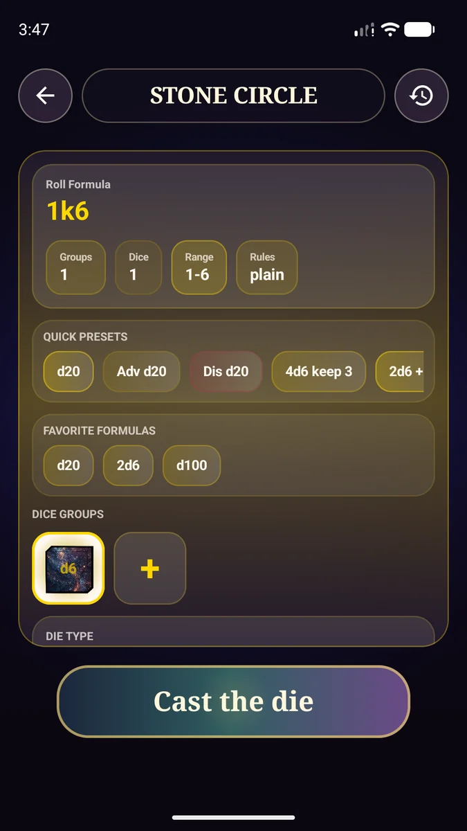 The Rollbound advanced roll editor.