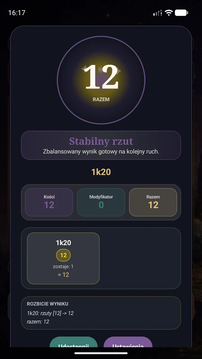 Wynik rzutu