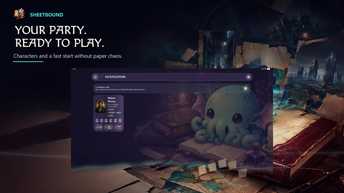 List of ready-to-play characters in Sheetbound.