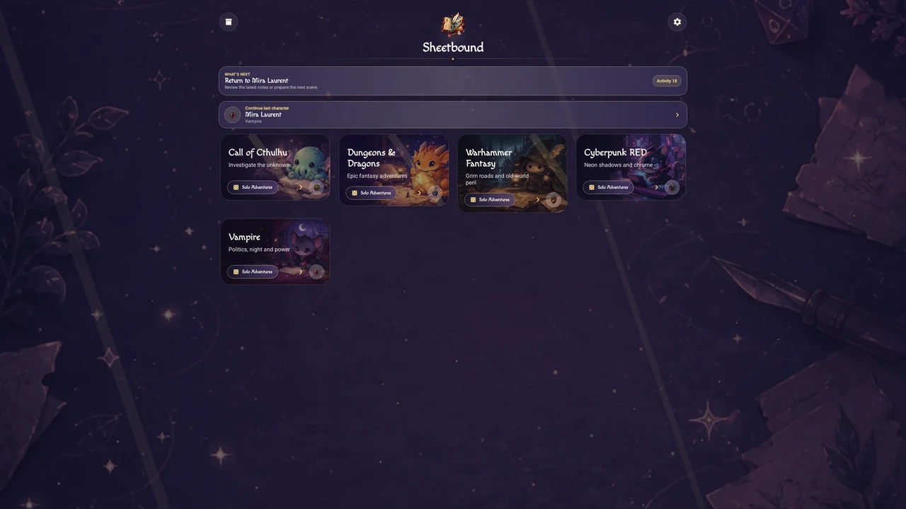 RPG system selection