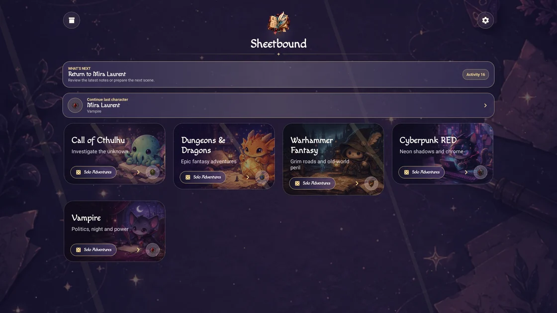 RPG system selection