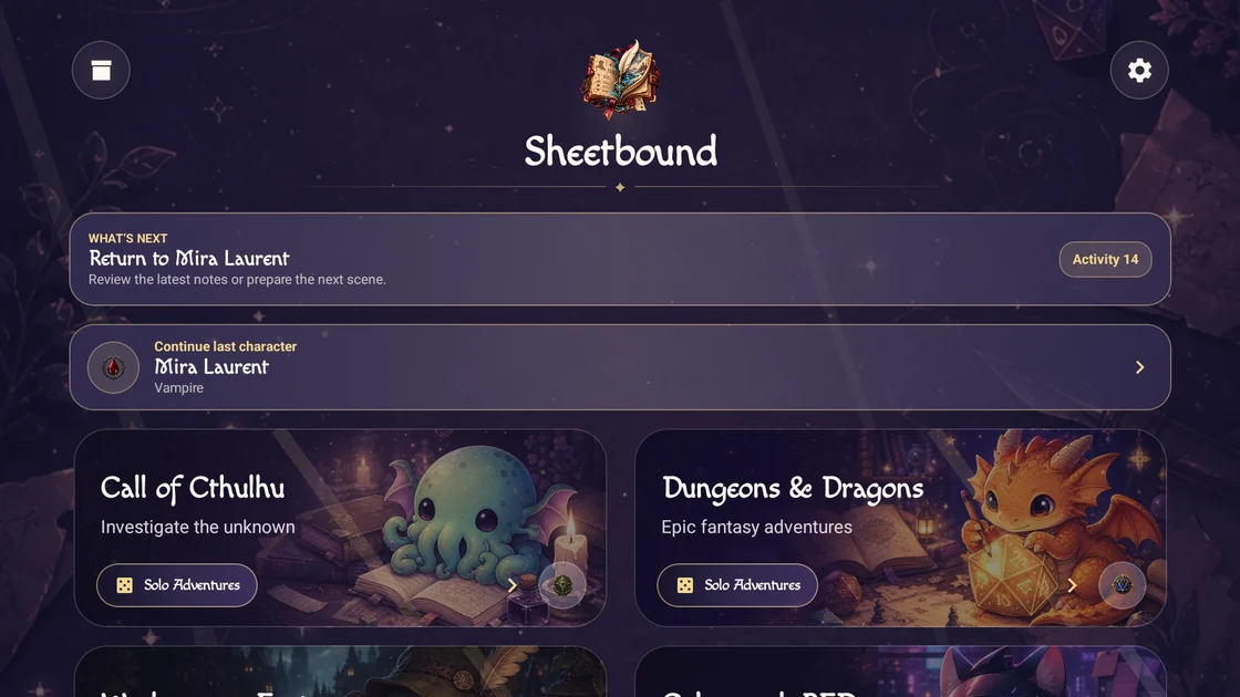 RPG system selection